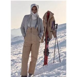 Free People Tan Ski Bibs